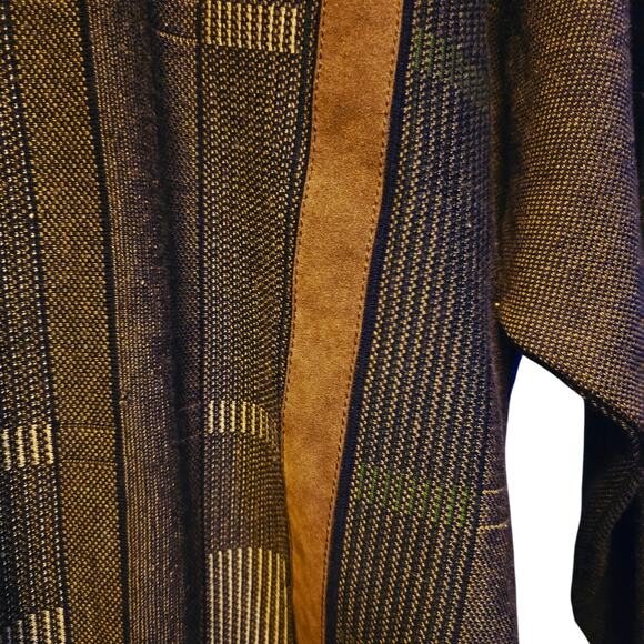 Vintage Aeffe Striped wool blend sweater with faux leather stripes - Picture 3 of 5